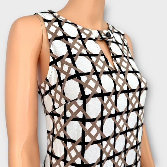 Trina Turk Danie Sleeveless Jacquard Top Size S Structured Woven Geometric Print - Picture 6 of 13